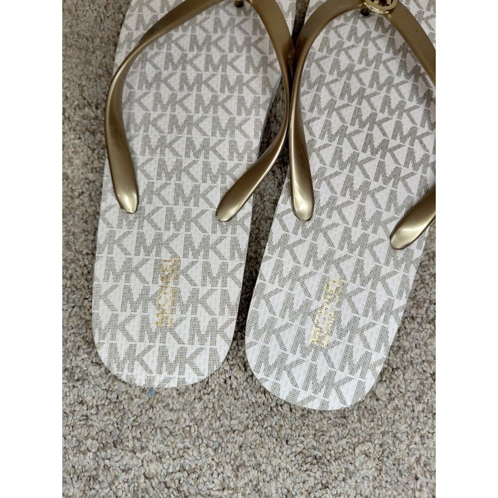 Michael Kors Women’s Cream and Gold Flip Flops Size 10M - Picture 9 of 10